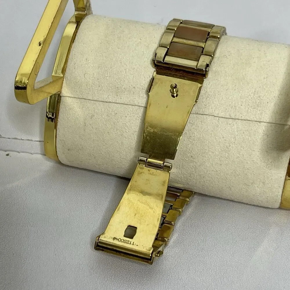 Michael Kors Watch Gold Tortoise Band Chronograph MK5660 Runway Dial Quartz WORK
